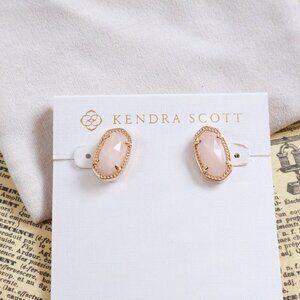 Kendra Scott Gold Rose Quartz Stud Earrings - Ellie
